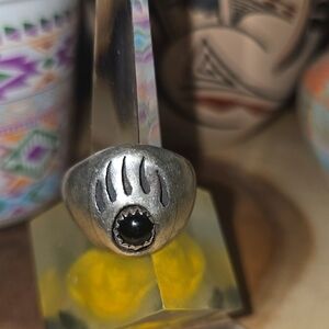 Vintage Sterling Silver Bear Paw Ring